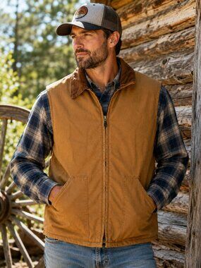 Vintage Empire Insulated Wear Duck Canvas Work Vest USA Made XL